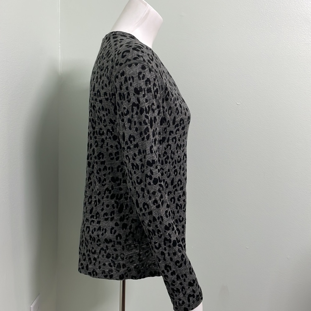Rails Linen Charcoal Leopard Print Ls Tee Mobwife - image 6